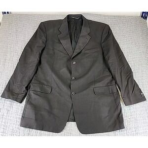 Hugo Boss Men Da Vinci Lucca Suit Jacket Black Wool Size 48 3-Button